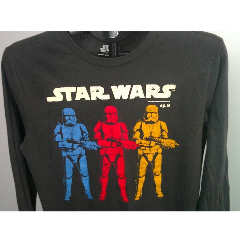 Star Wars Storm Troopers Men's Medium Charcoal Gray Long Sleeve T-Shirt - Picture 2 of 4
